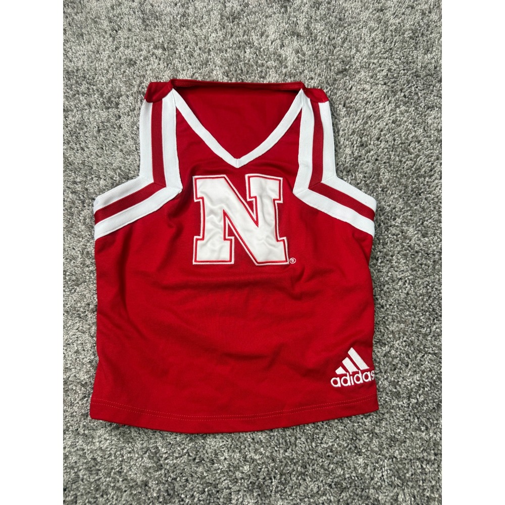 Adidas Nebraska Cornhuskers Cheerleading Shell Top Red White Girls Size M?